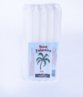 Pacote 12h com 10 velas (Branca)