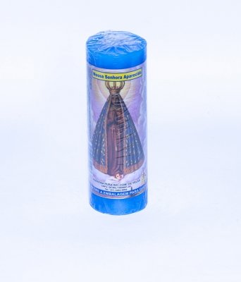 Vela Nossa Senhora Aparecida Azul 260g essência alfazema unidade